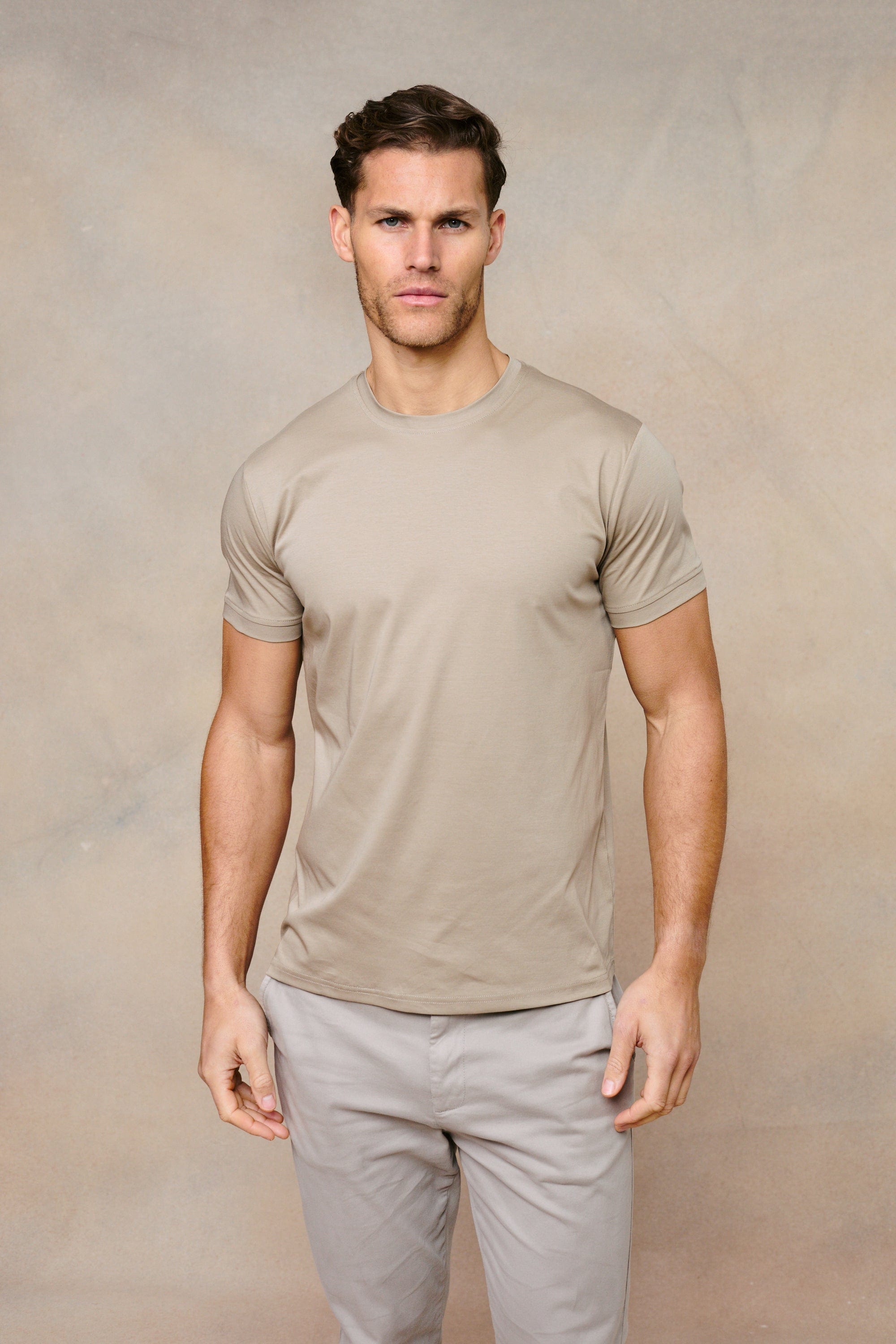 Luxe Mercerised T-Shirt - Sand