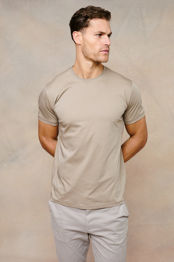 Luxe Mercerised T-Shirt - Sand