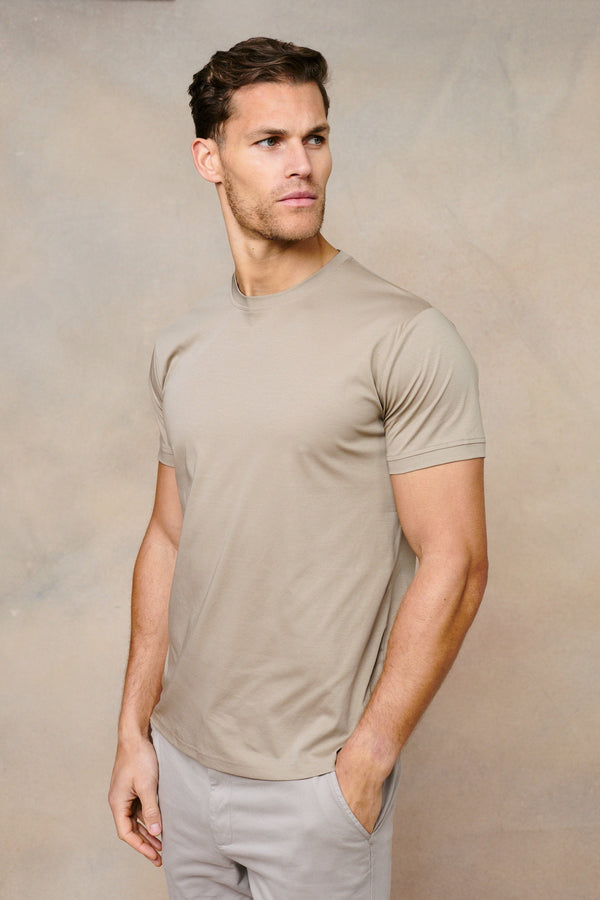 Luxe Mercerised T-Shirt - Sand