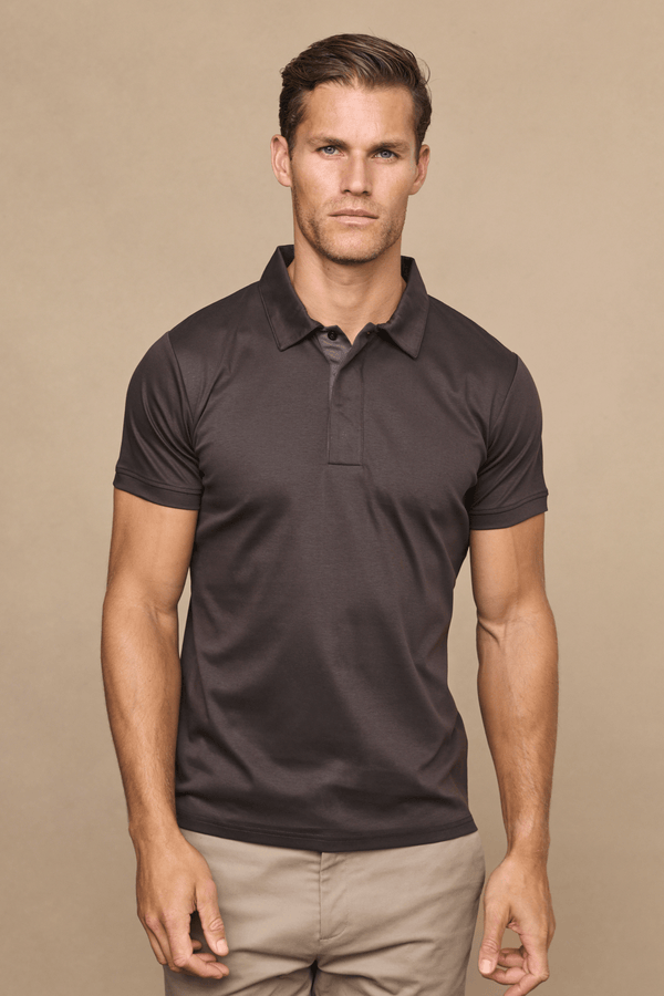 Santi Mercerised Polo Shirt - Brown