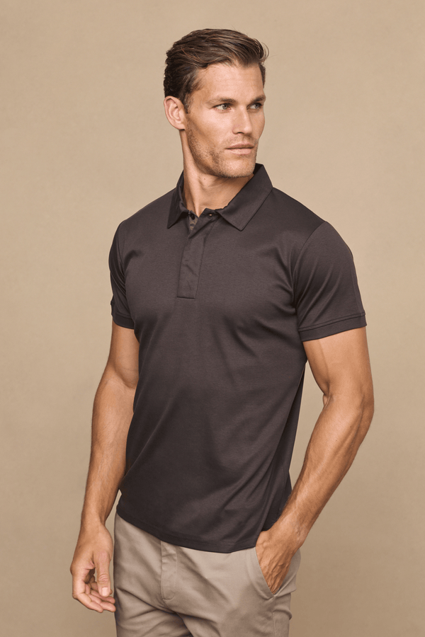 Santi Mercerised Polo Shirt - Brown