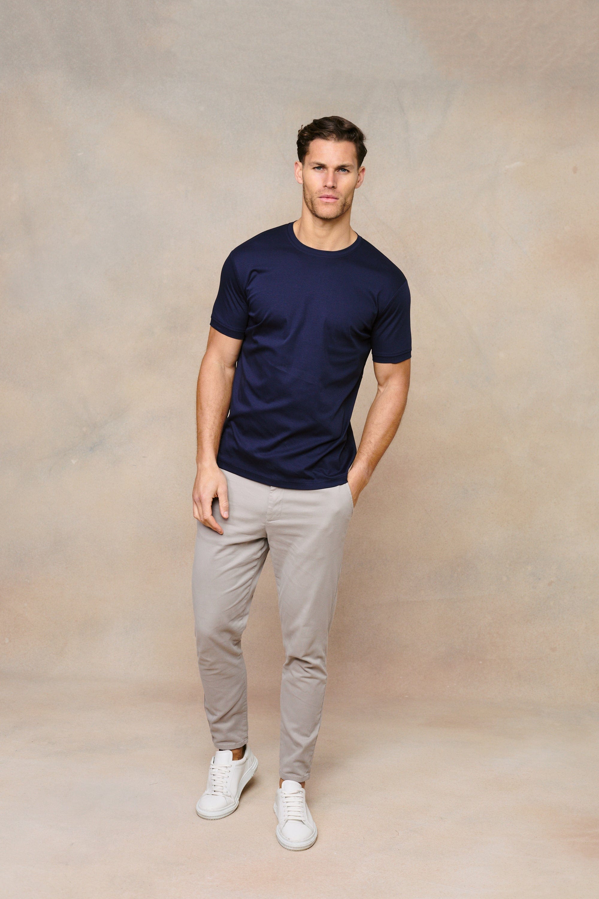 Luxe Mercerised T-Shirt - Navy