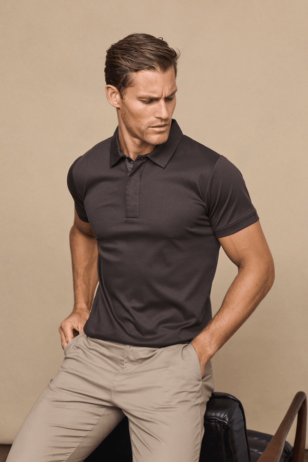 Santi Mercerised Polo Shirt - Brown