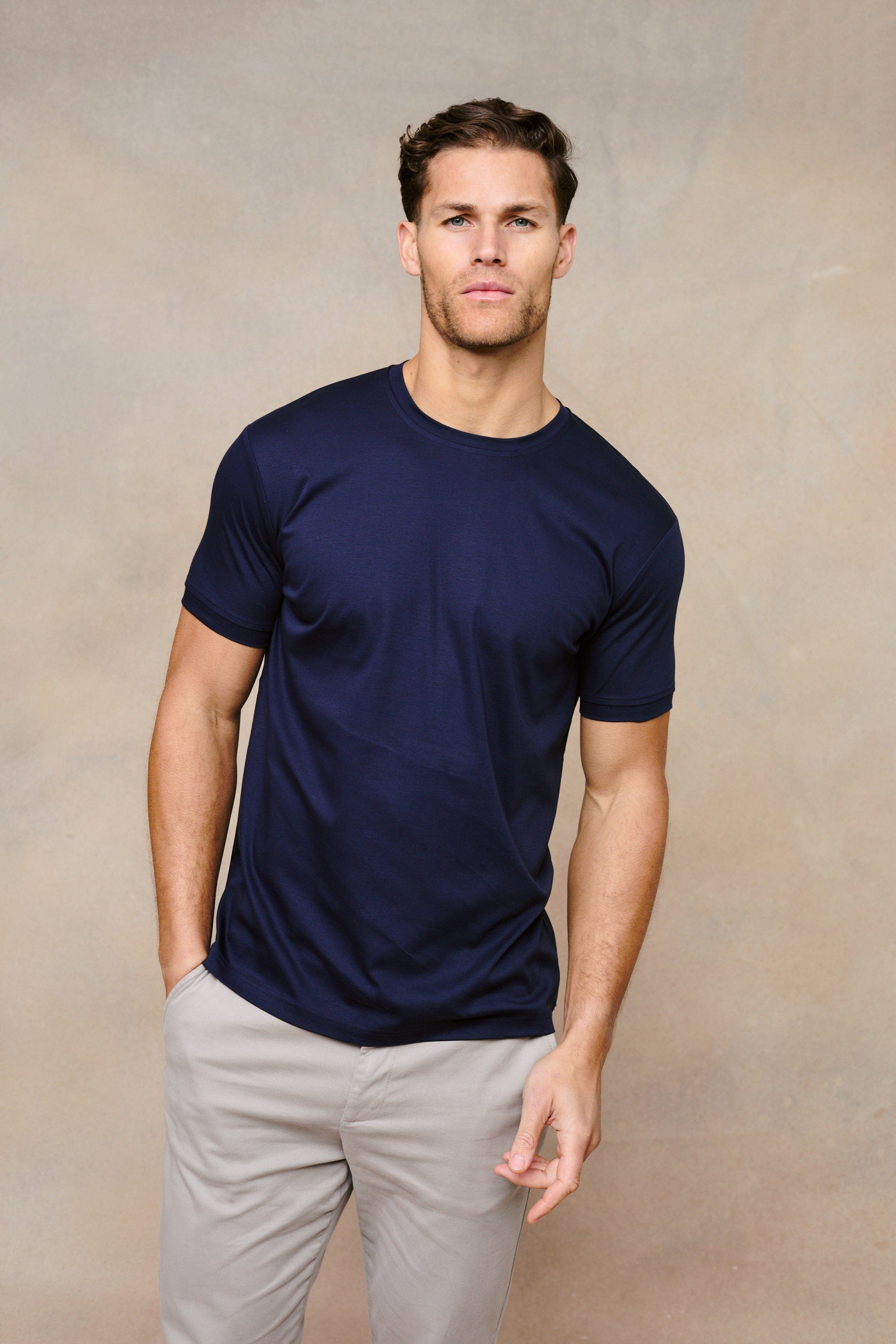 Luxe Mercerised T-Shirt - Navy