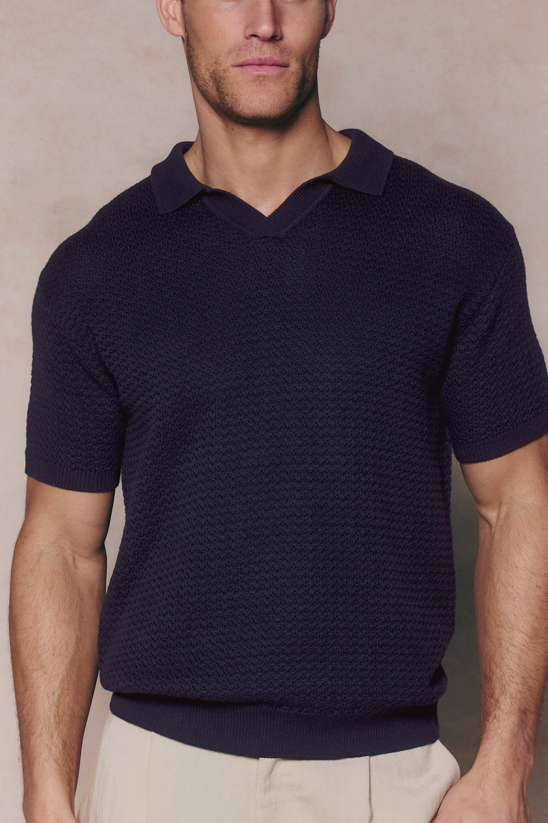 RISLEY docking knit shirt ネイビー Coastline Knit Shirt - Oceanside Blue | Faherty Brand
