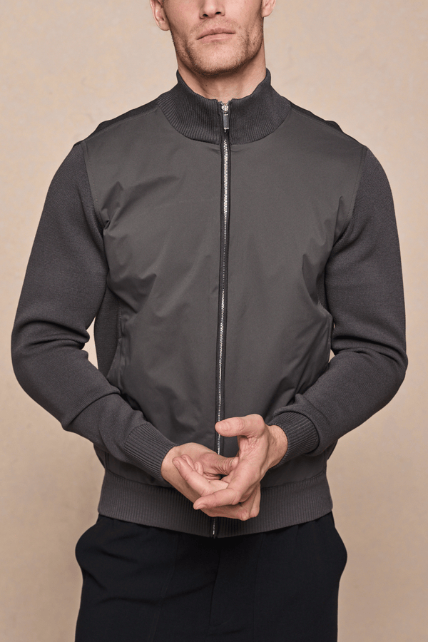 Paco Hybrid Knitted Jacket - Dark Olive