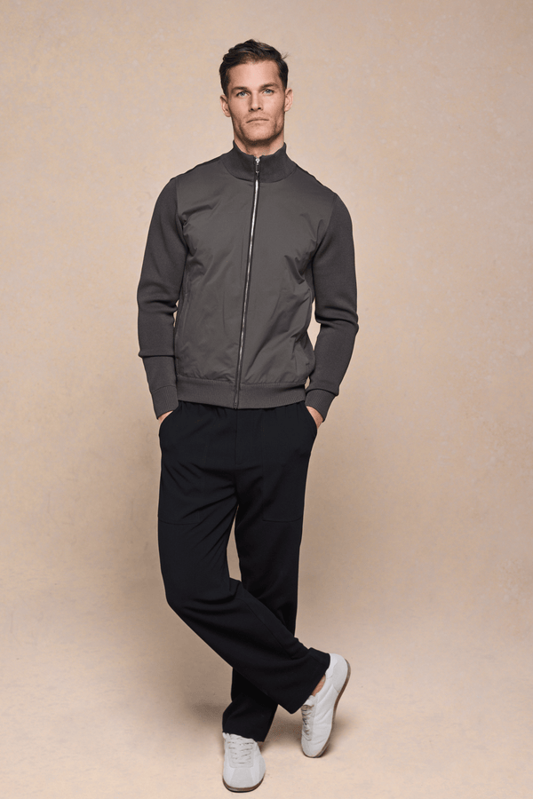 Paco Hybrid Knitted Jacket - Dark Olive