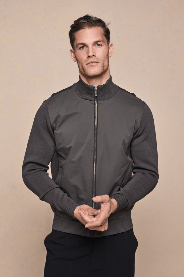 Paco Hybrid Knitted Jacket - Dark Olive