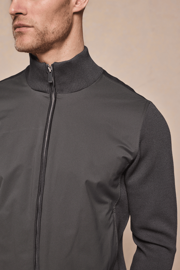 Paco Hybrid Knitted Jacket - Dark Olive