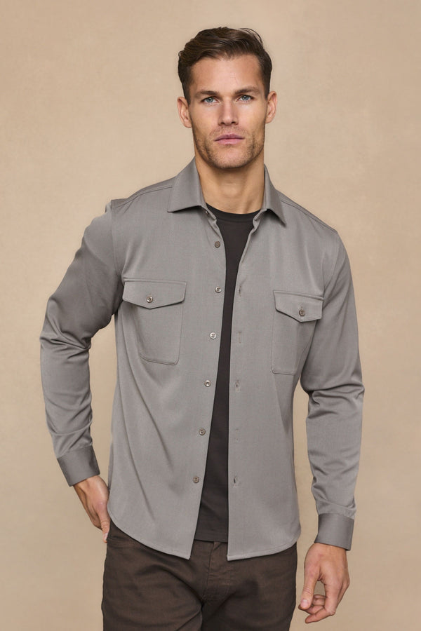 Leo Overshirt - Warm Grey