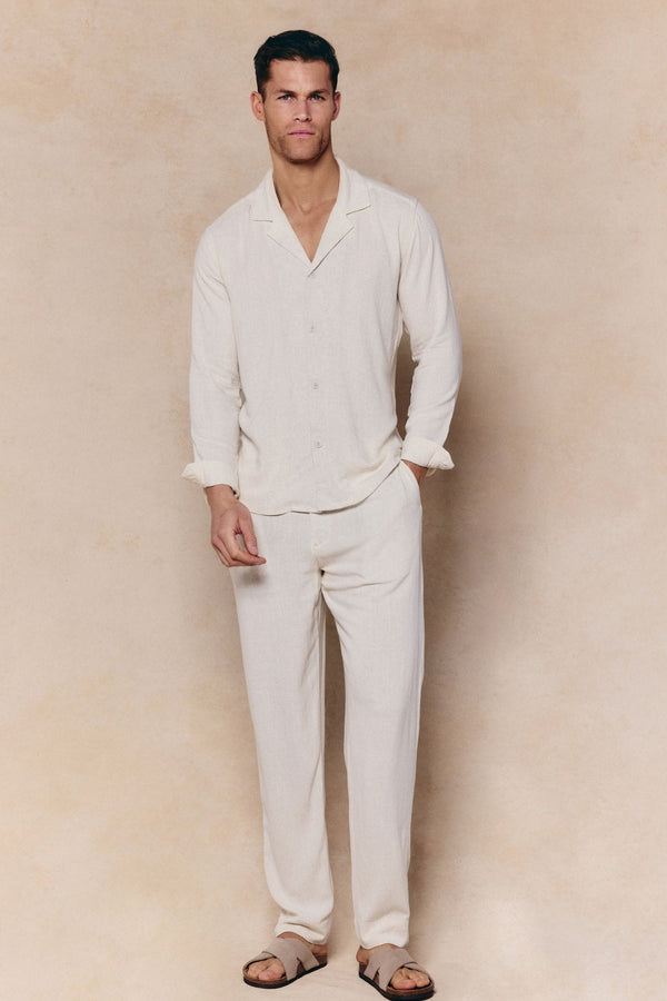 Cami Linen Straight Leg Trouser - Oatmeal