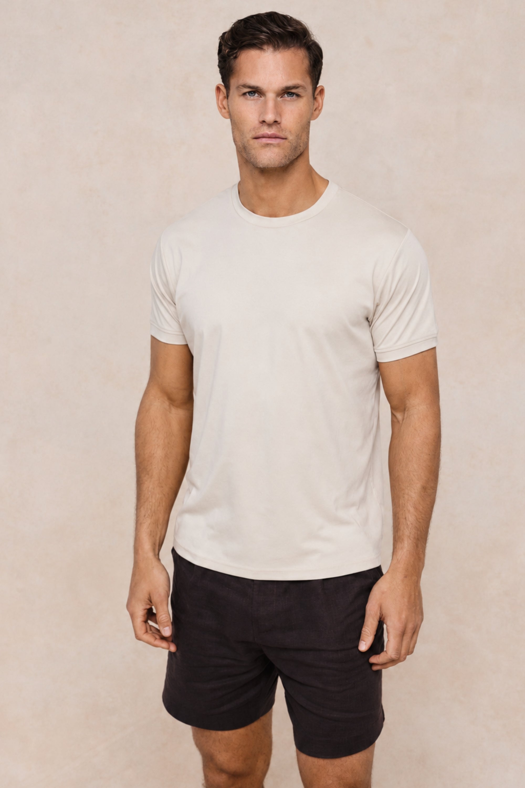 Luxe Mercerised T-Shirt - Beige