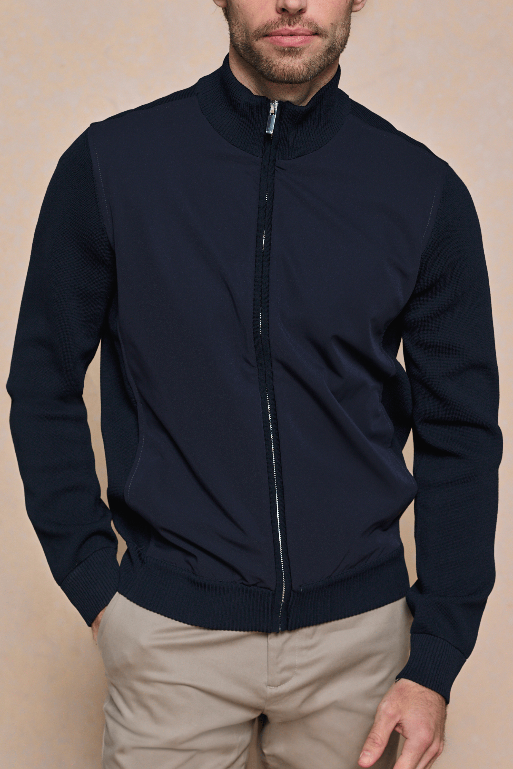 Paco Hybrid Knitted Jacket - Midnight Navy