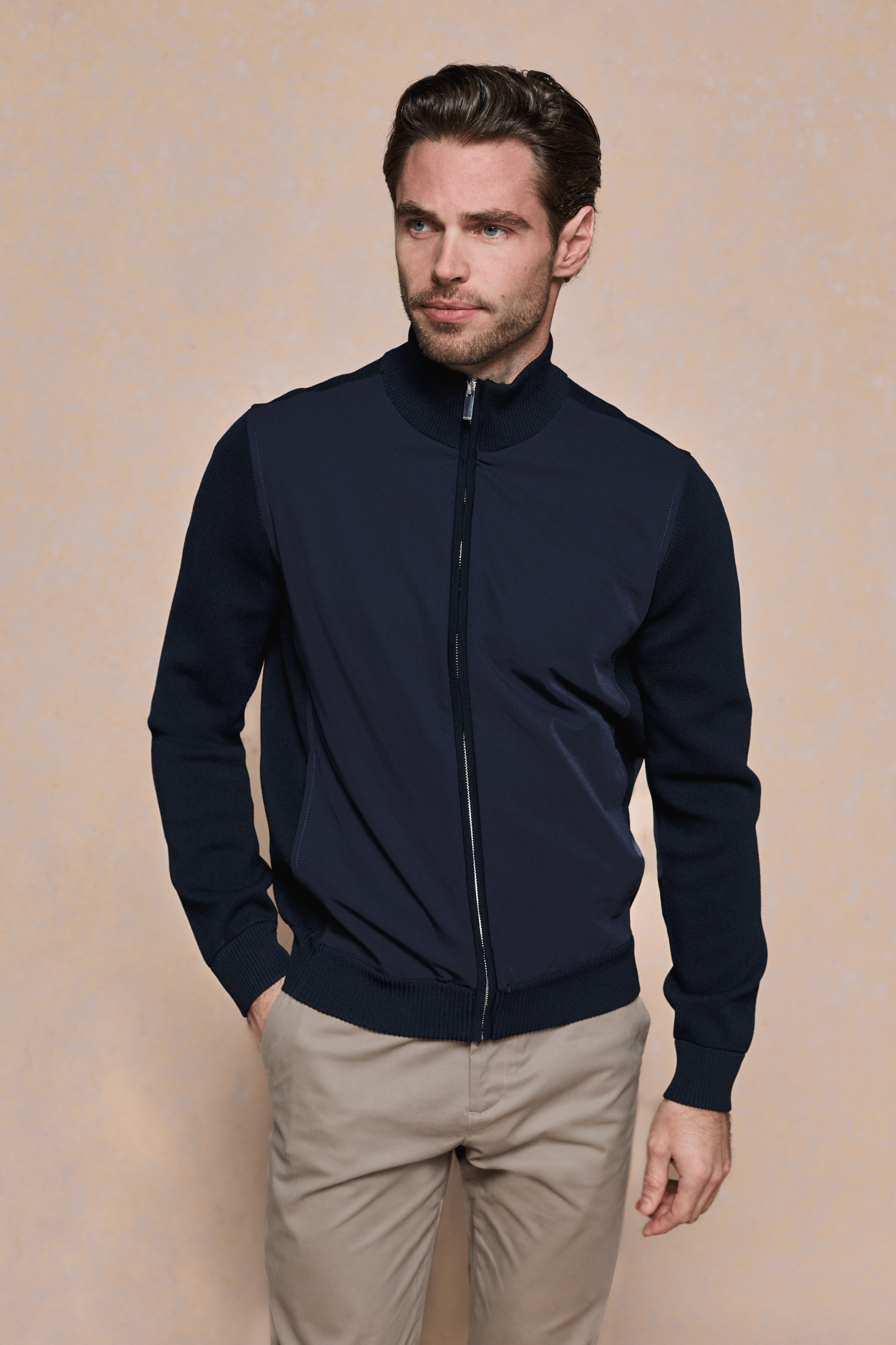 Paco Hybrid Knitted Jacket - Midnight Navy