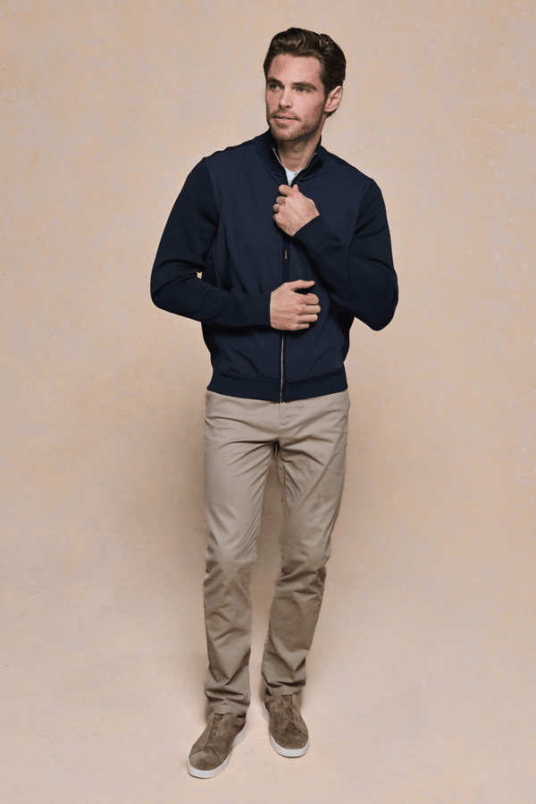 Paco Hybrid Knitted Jacket - Midnight Navy