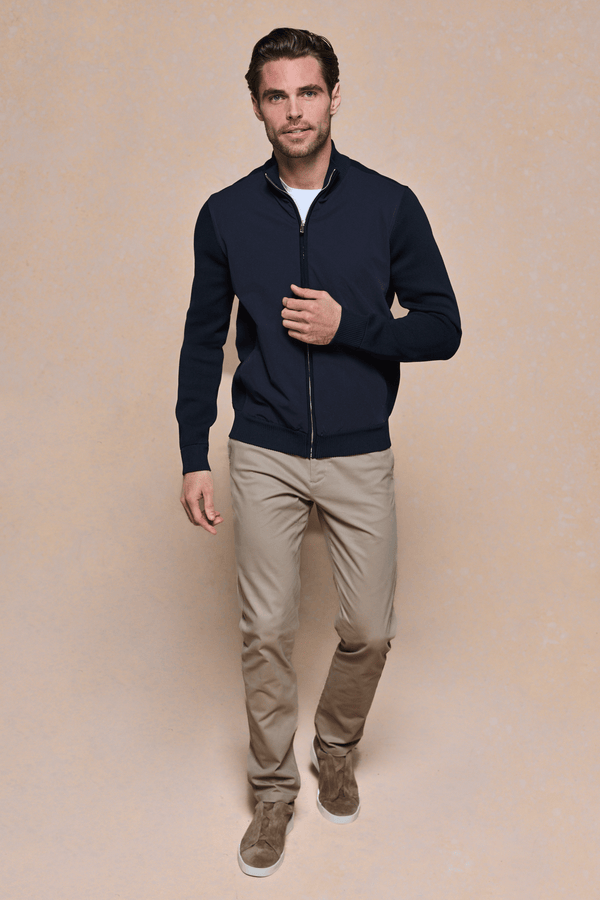 Paco Hybrid Knitted Jacket - Midnight Navy