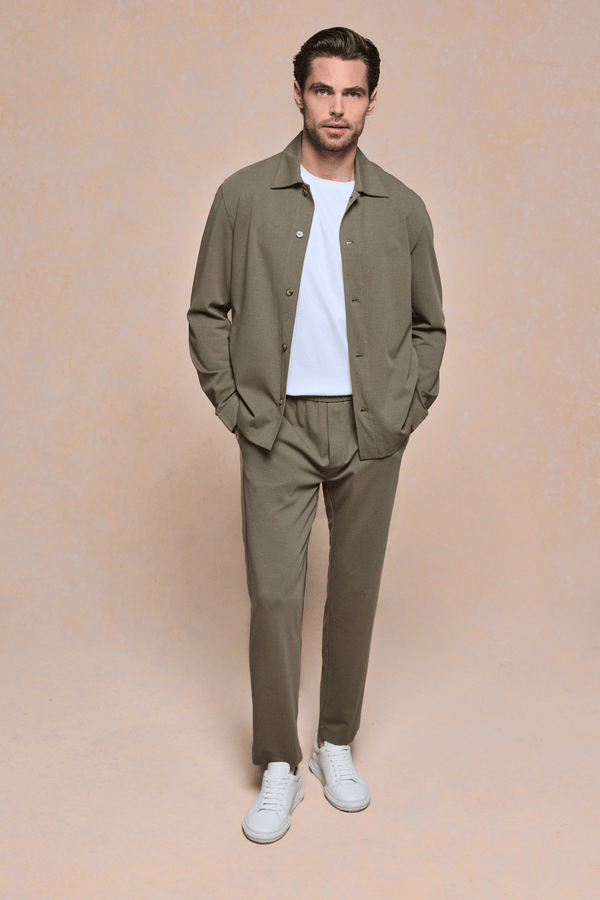 Geneva Textured Tapered Trouser - Khaki
