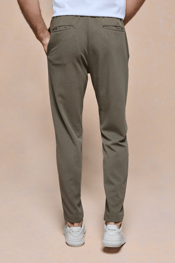 Geneva Textured Tapered Trouser - Khaki