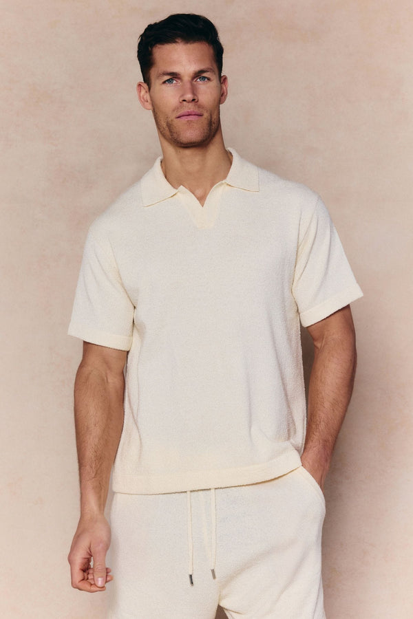 Miguel Boucle Polo Shirt - Ecru