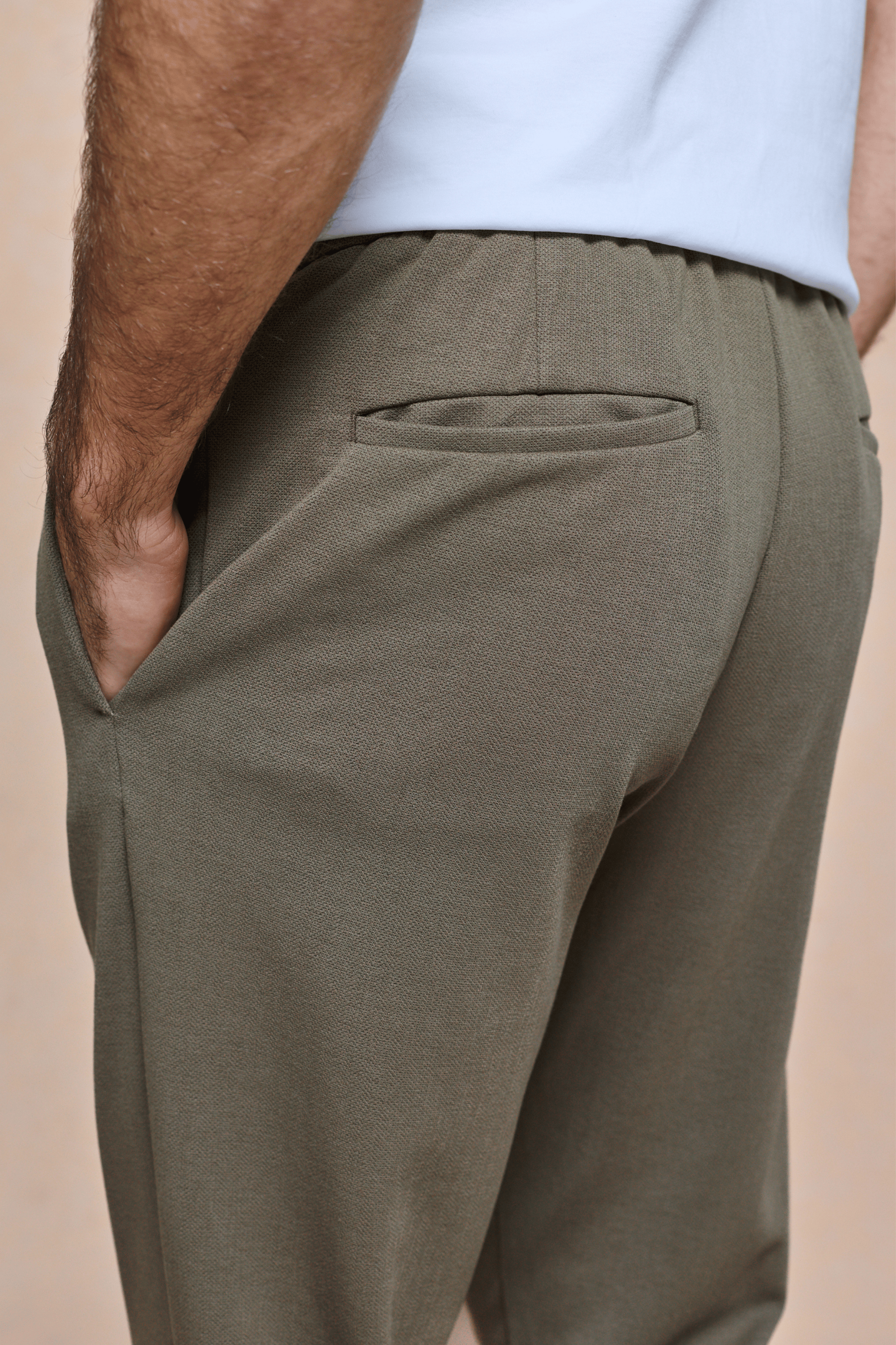 Geneva Textured Tapered Trouser - Khaki