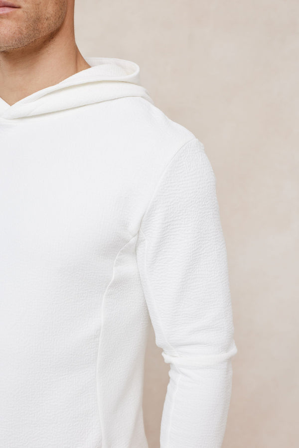 Zarco Crinkled Jersey Hoodie - Ivory