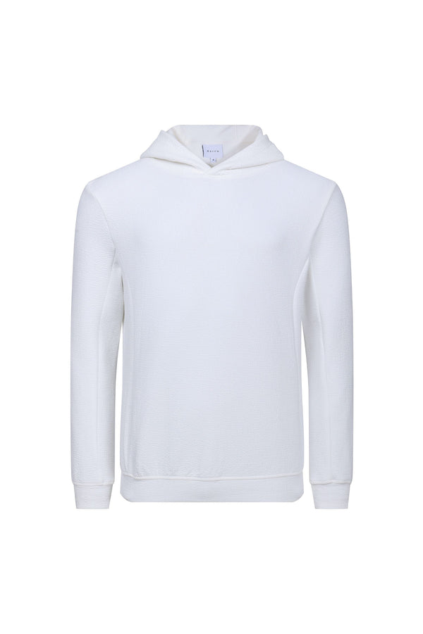 Zarco Crinkled Jersey Hoodie - Ivory