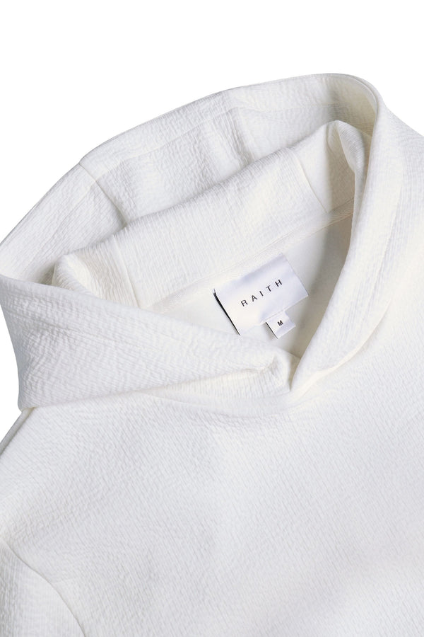 Zarco Crinkled Jersey Hoodie - Ivory