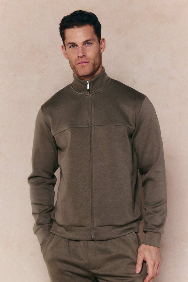 Luxe Zip Through Jacket - Burnt Olive