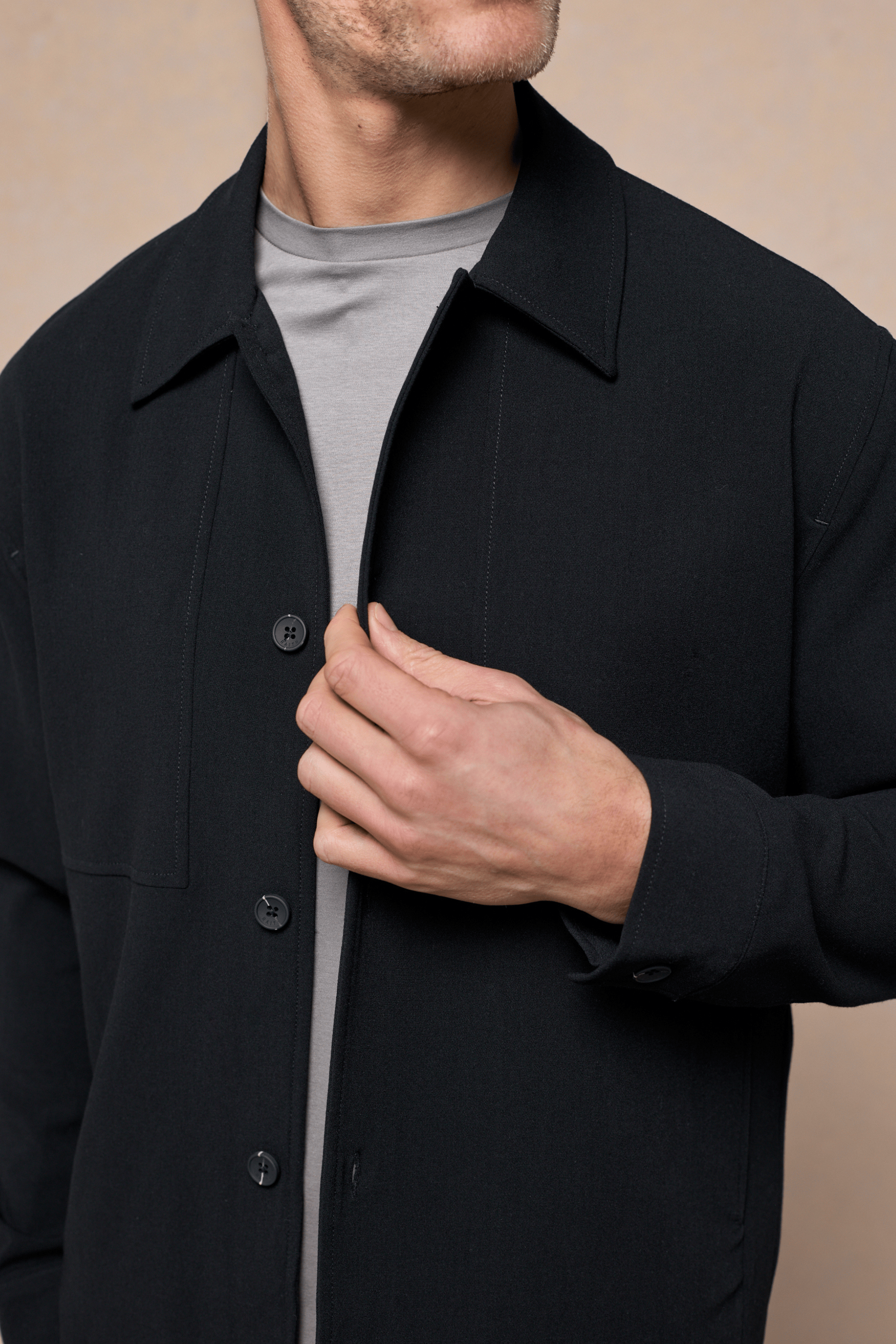 Julien Relaxed Panelled Jacket - Black