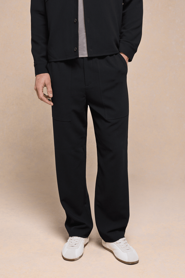 Julien Relaxed Panelled Trouser - Black