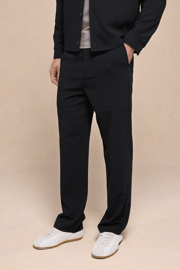 Julien Relaxed Panelled Trouser - Black