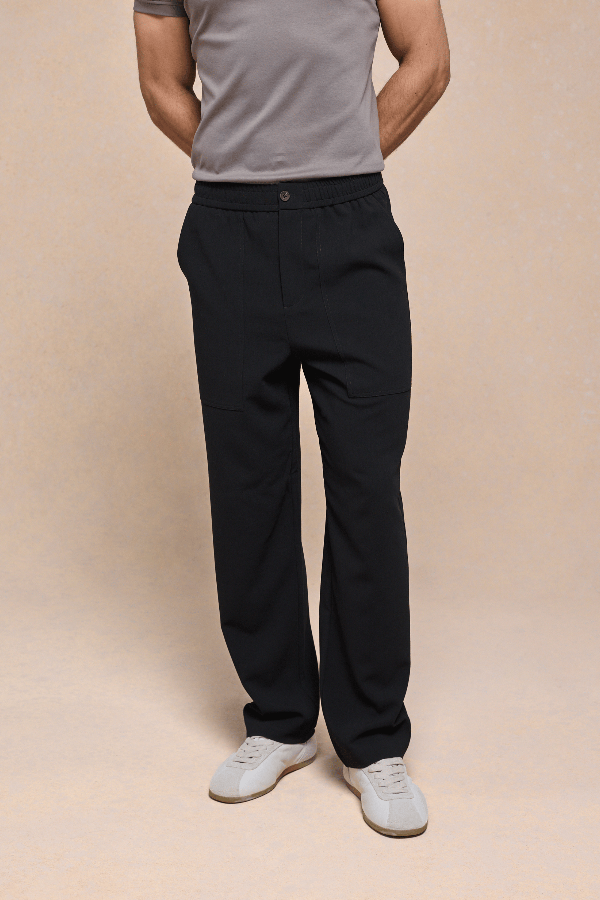 Julien Relaxed Panelled Trouser - Black