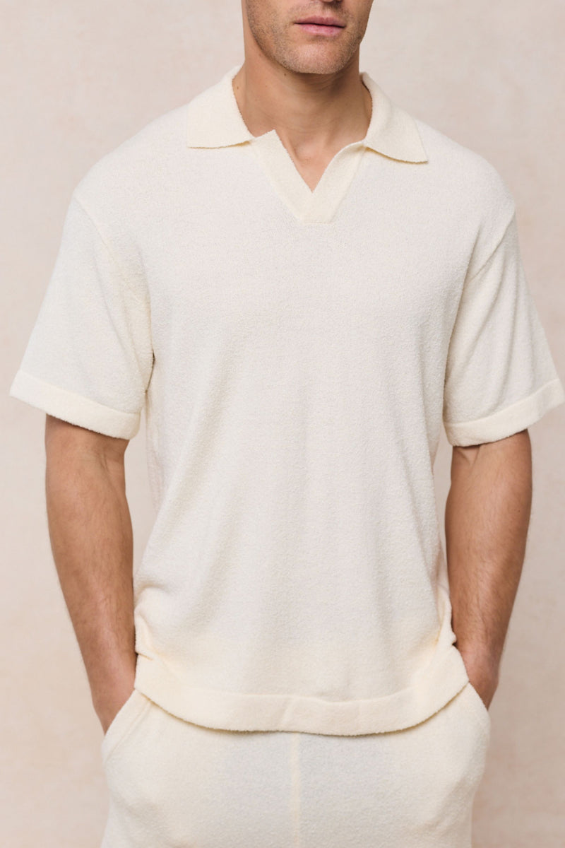 Miguel Boucle Polo Shirt - Ecru