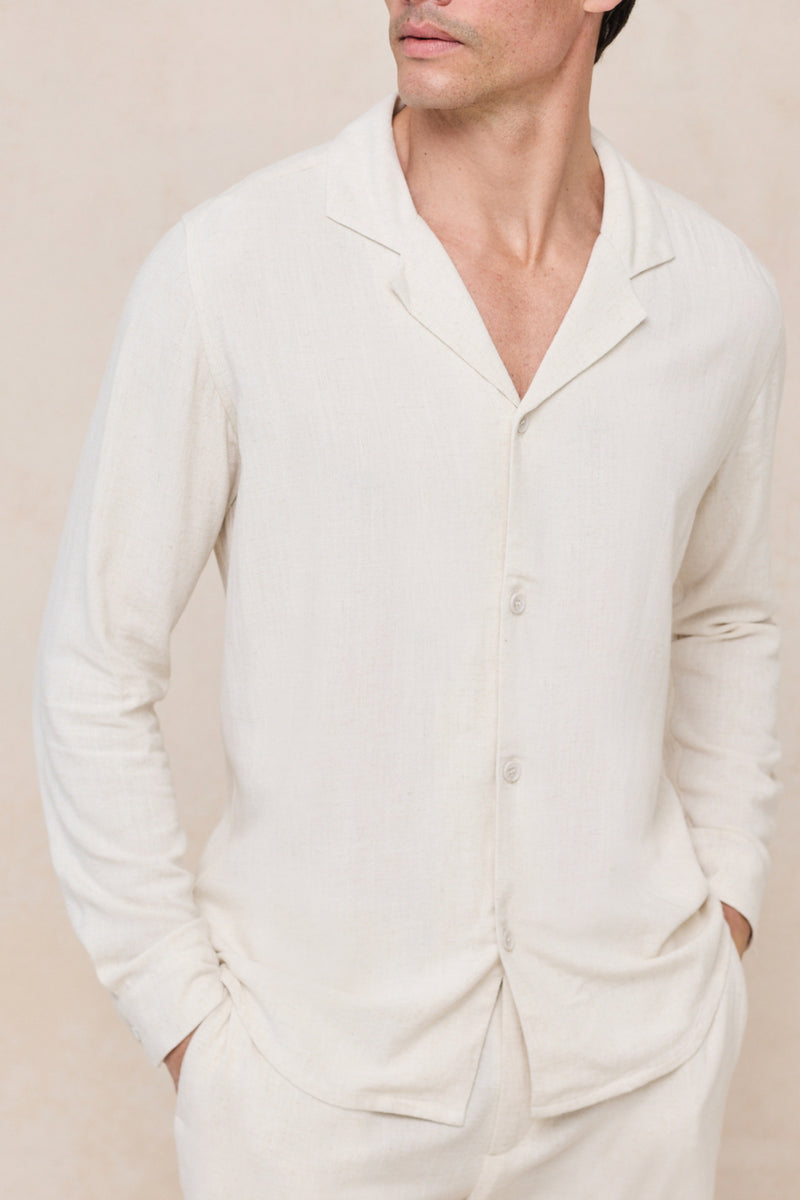 Cami Linen Shirt - Oatmeal