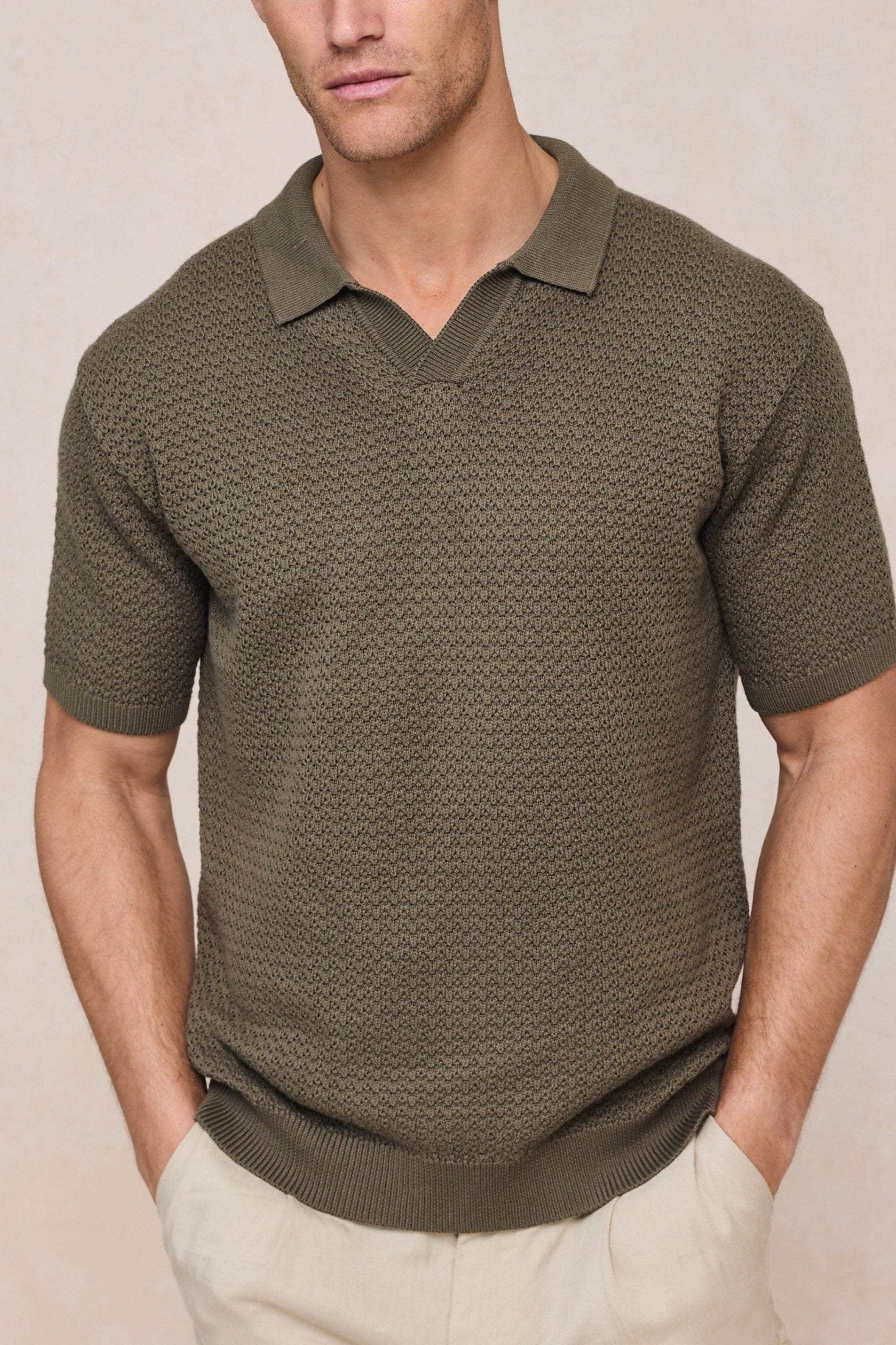 Rapha Cotton Knit Polo - Dark Olive
