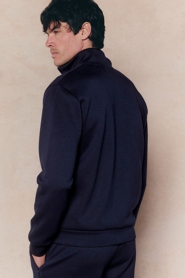 Luxe Zip Through Jacket - Navy