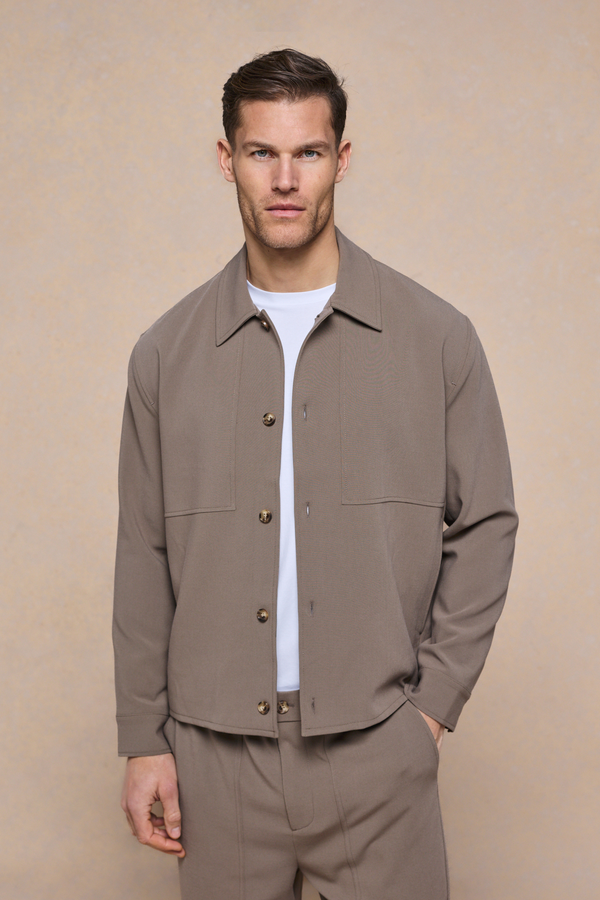 Julien Relaxed Panelled Jacket - Olive