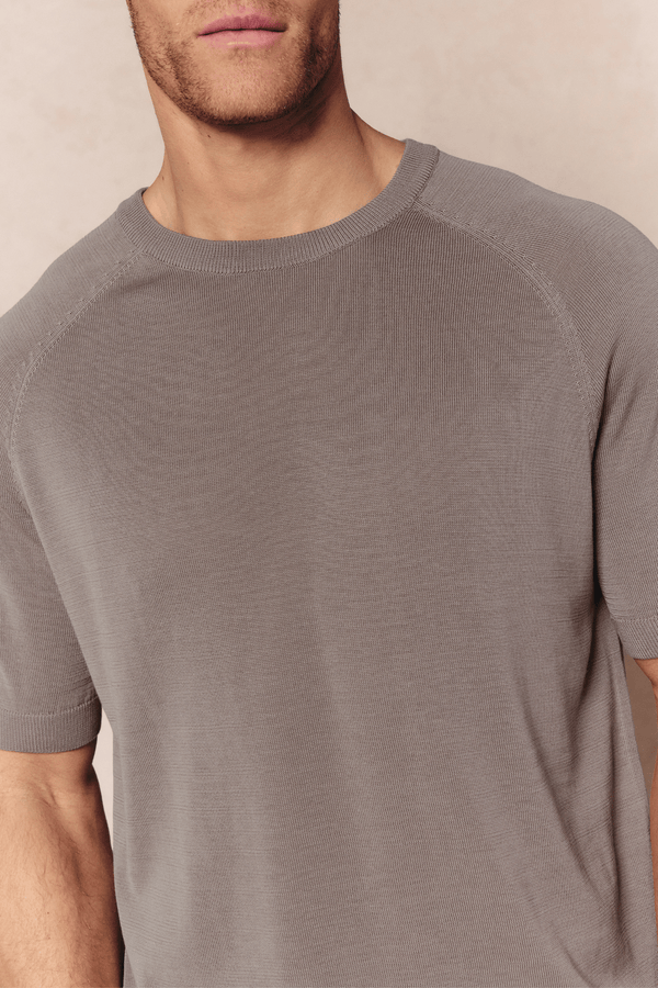 Riera Knit Crew Neck T-Shirt - Sand