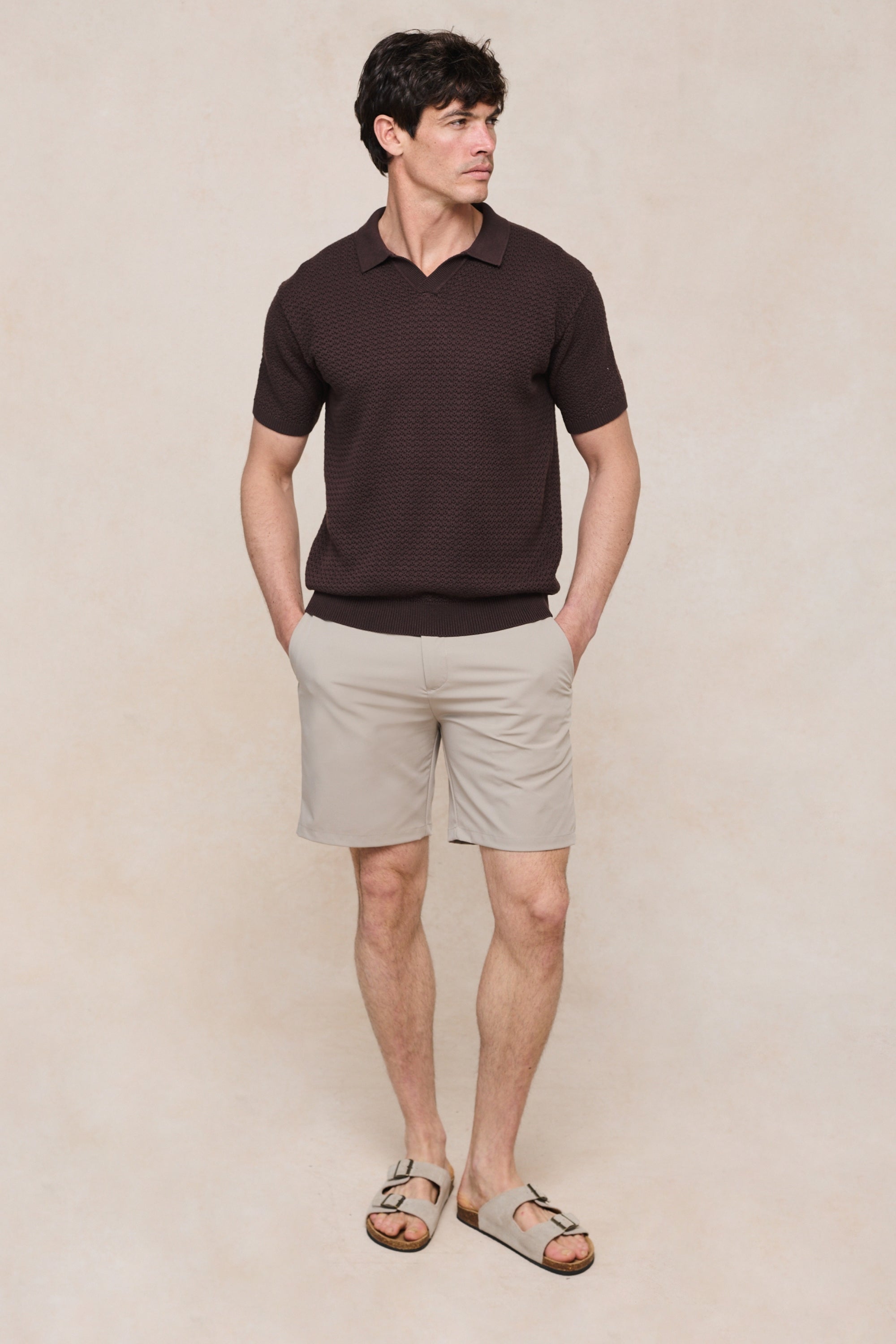 Rapha Cotton Knit Polo - Brown