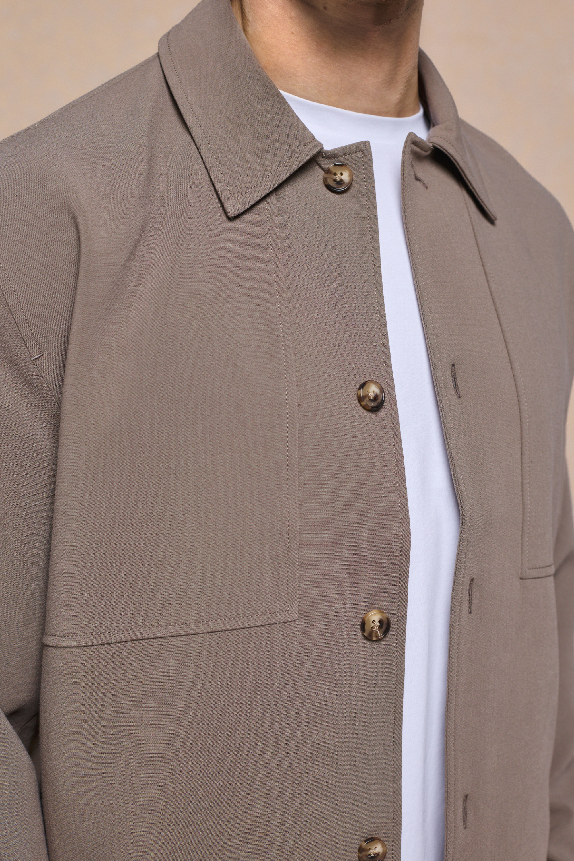 Julien Relaxed Panelled Jacket - Olive