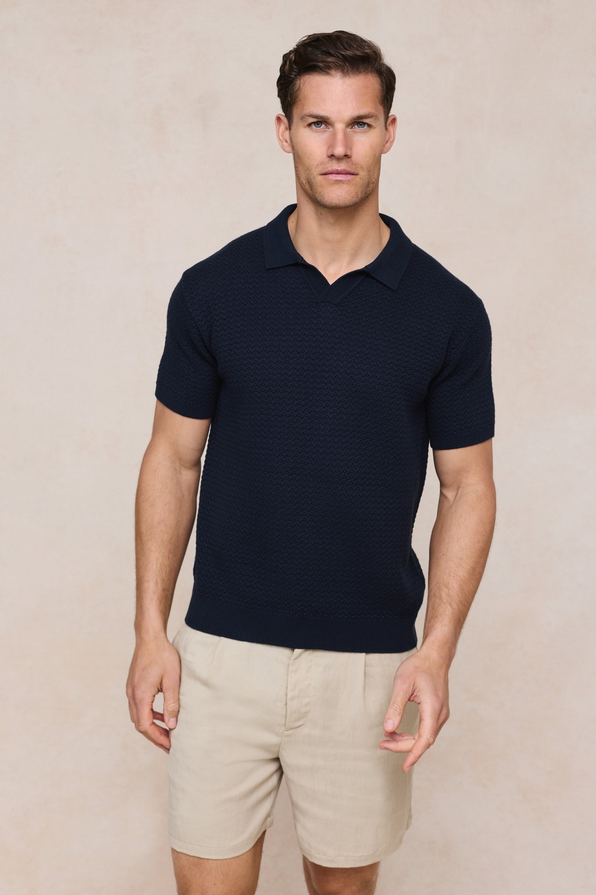 Rapha Cotton Knit Polo - Navy