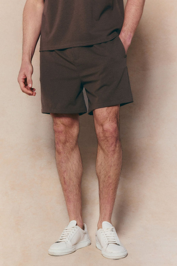 Tomas Elasticated Waist Short - Dark Brown