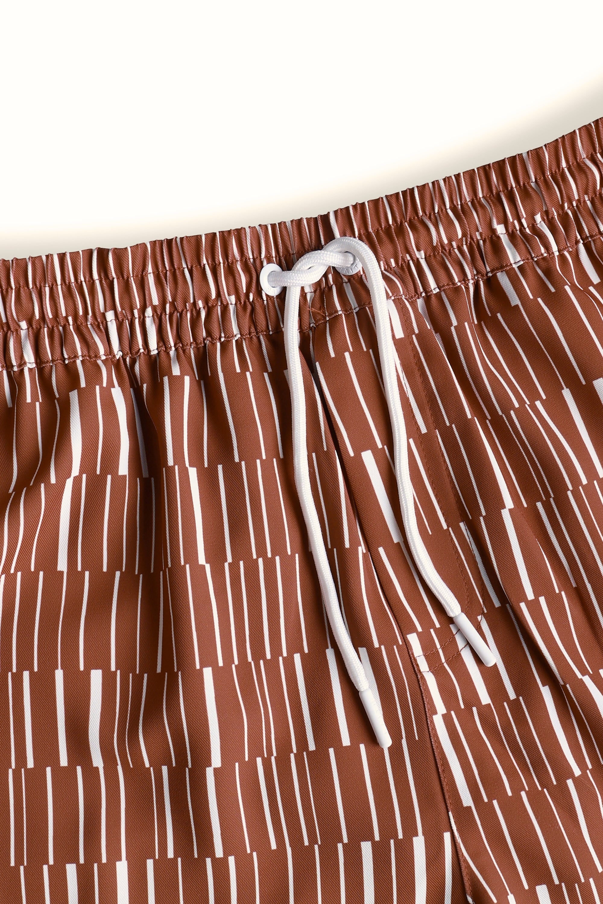 Chalco Elasticated Waist Swim Short - Rust/Ecru