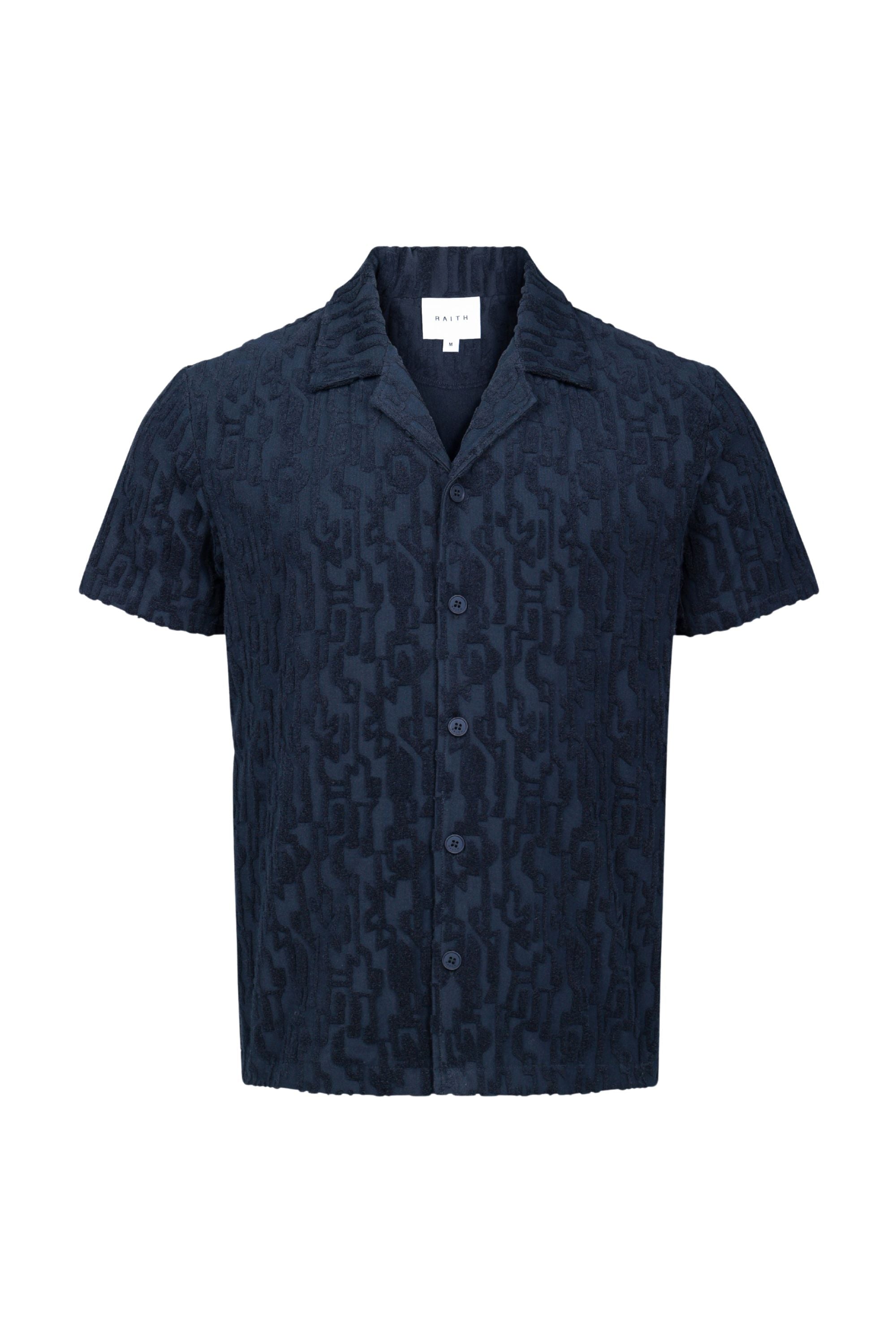 Fausto Flocked Top - Navy