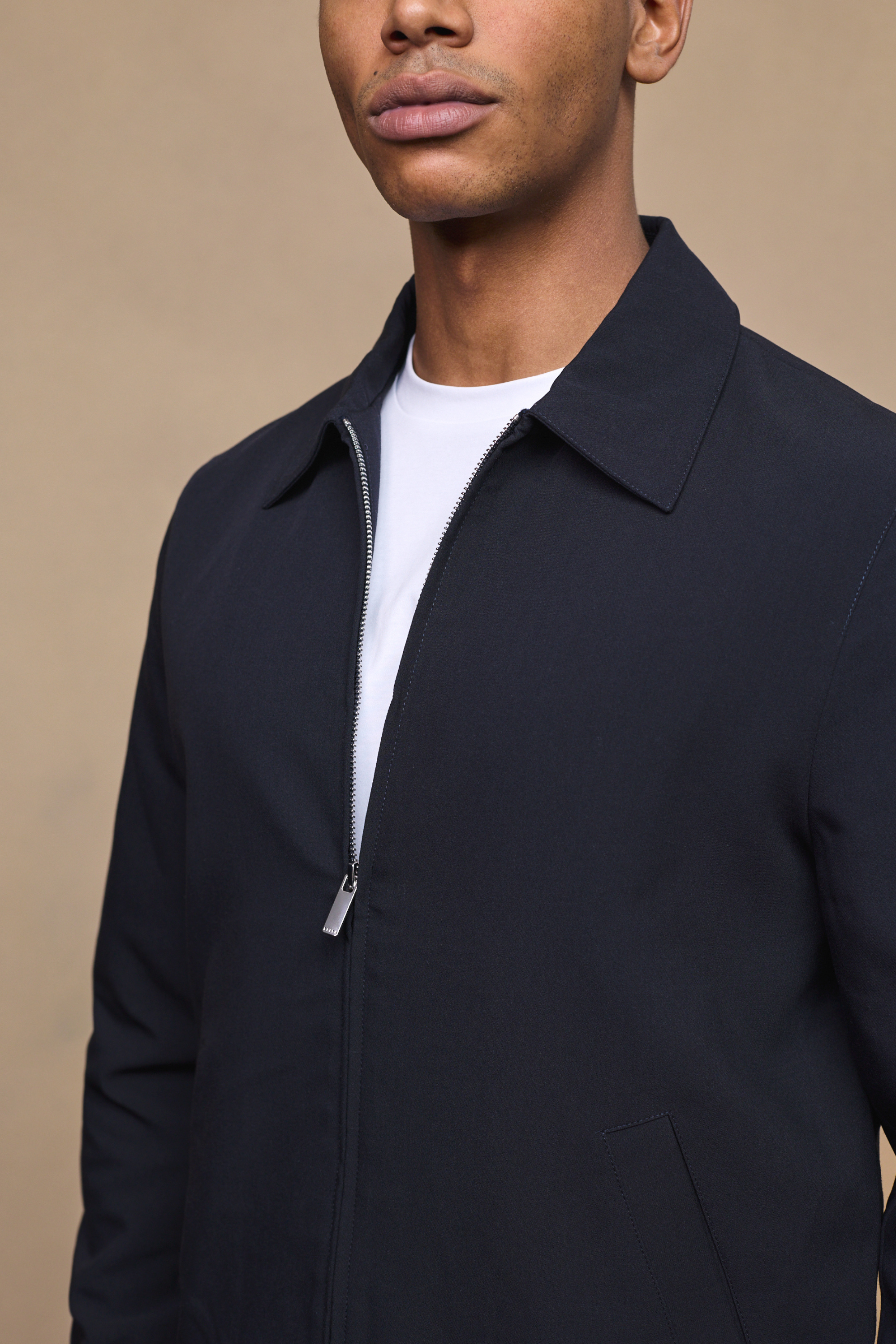 Emilio Zip Through Jacket - Dark Navy