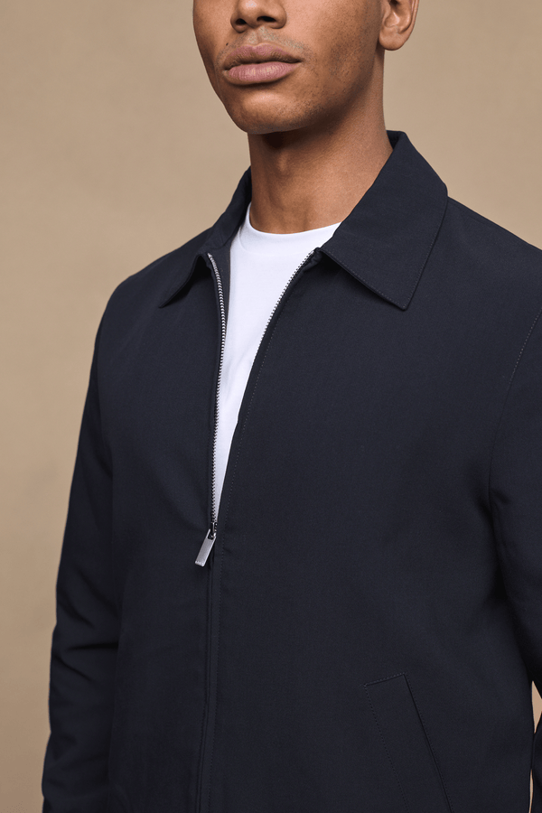 Emilio Zip Through Jacket - Dark Navy