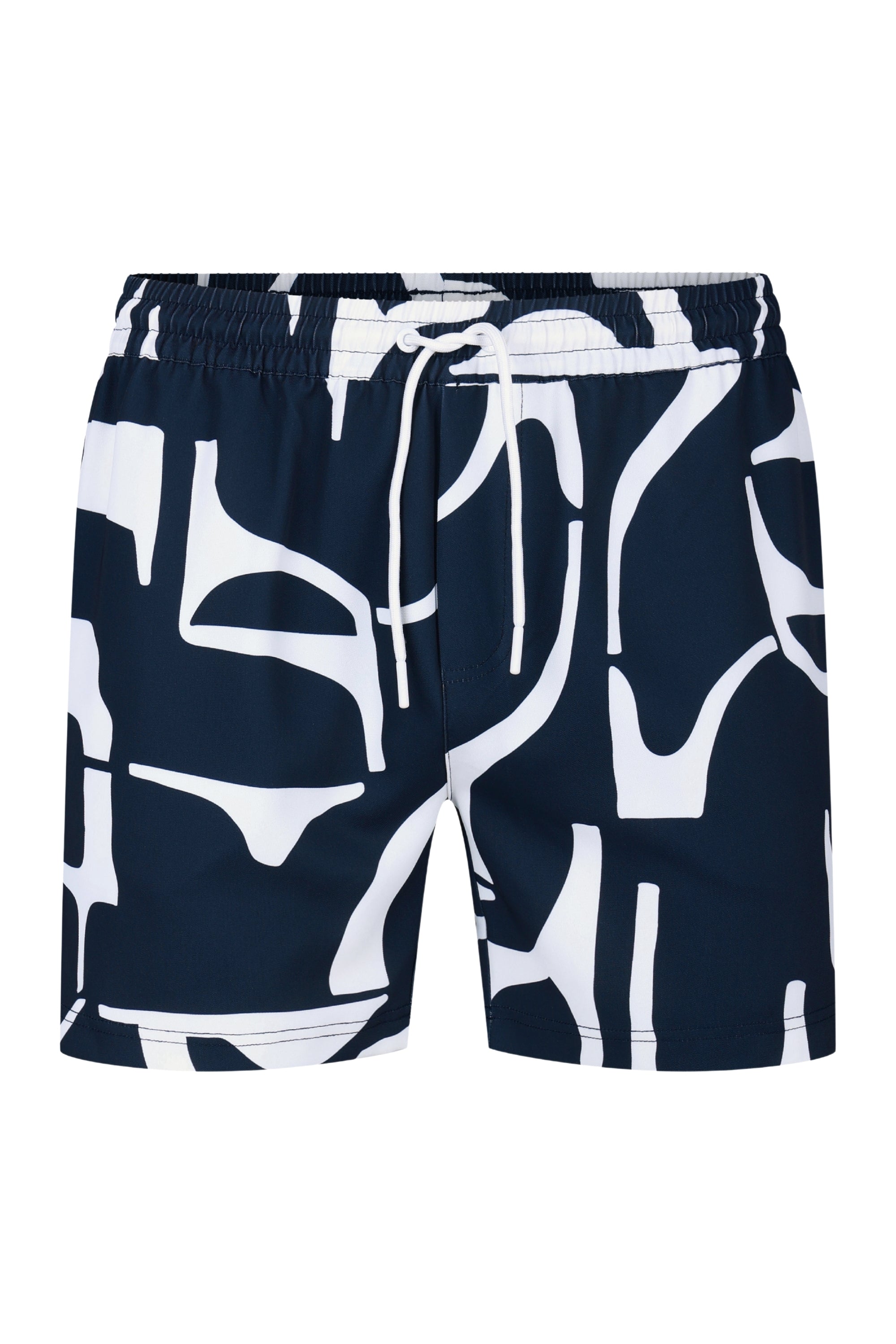 Massira Elasticated Waist Swim Short - Navy/Ecru