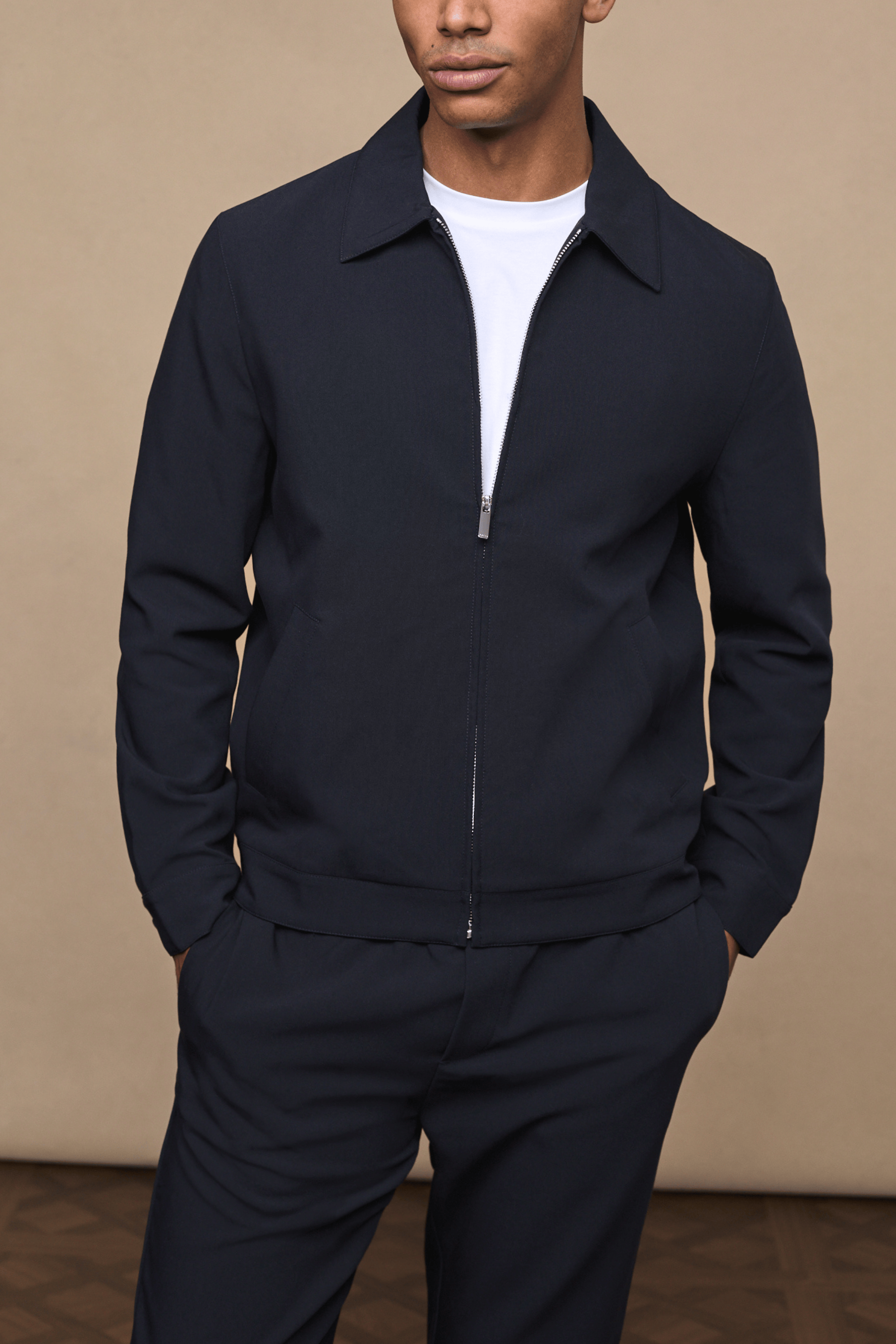 Emilio Zip Through Jacket - Dark Navy
