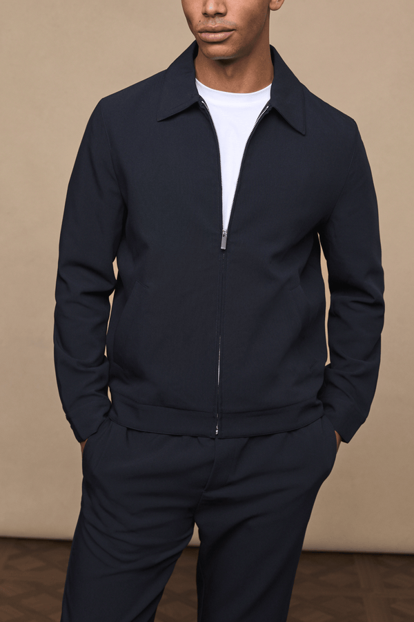 Emilio Zip Through Jacket - Dark Navy