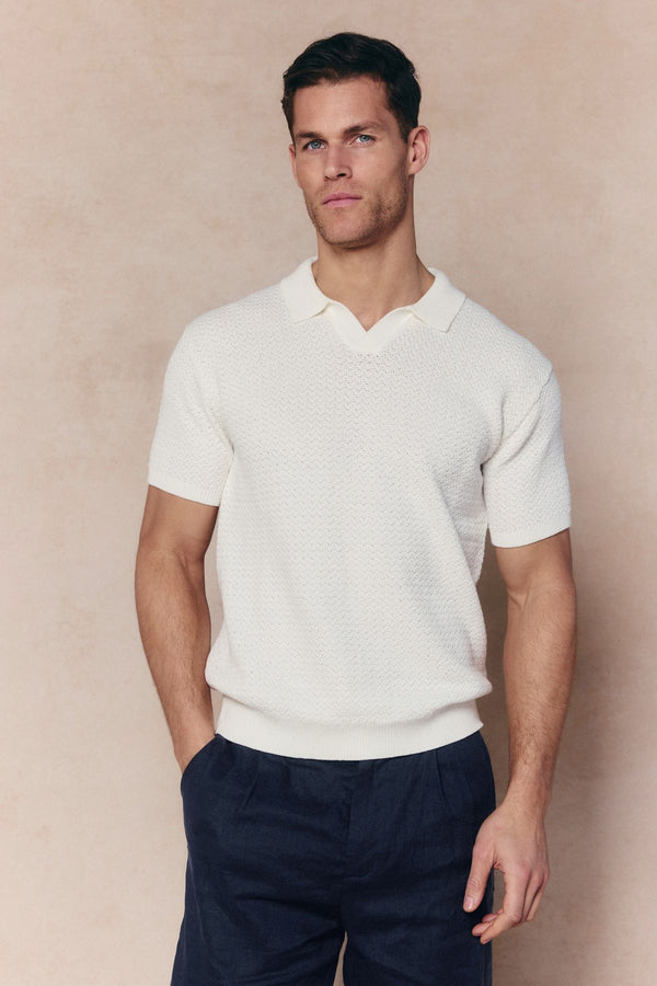 Rapha Cotton Knit Polo - Ecru